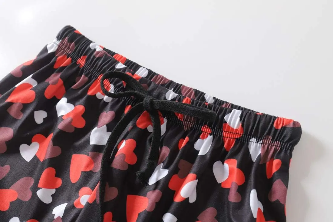 YIJIU Women's Short Sleeve Tops and Capri Pants Cute Cartoon Print Pajama Sets