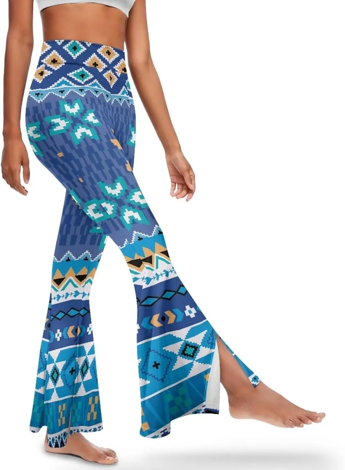 Yuuxorilu Flare Leggings Women Flare Yoga Pants Plus Size Workout Pants High Waist Tummy Control Stretch Wide Leg Pants