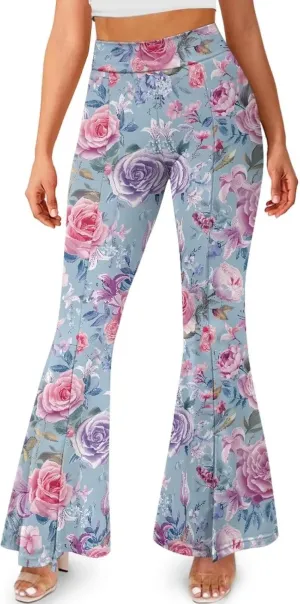 Yuuxorilu Flare Workout Leggings for Women Casual High Waist Tummy Control Yoga Pants