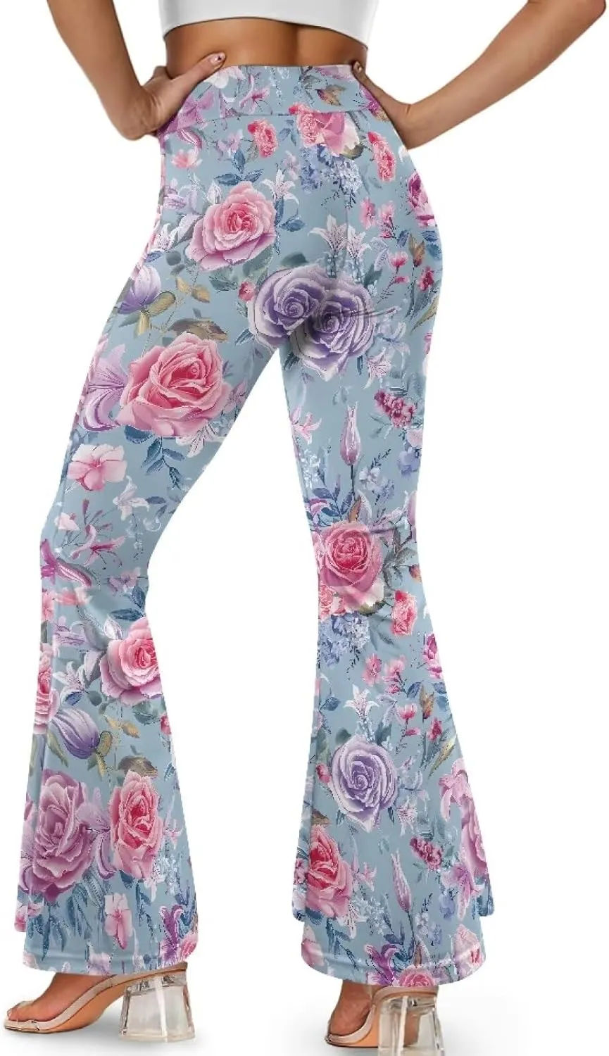 Yuuxorilu Flare Workout Leggings for Women Casual High Waist Tummy Control Yoga Pants