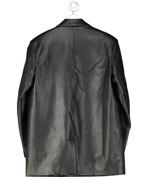 ZARA Black Faux Leather Blazer UK L